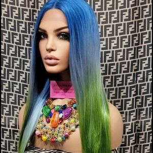 Lace front mermaid color wig